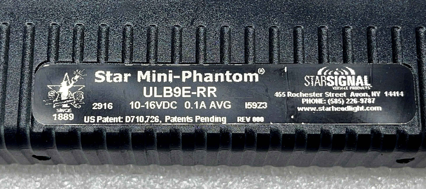 STAR Warning Systems Mini-Phantom Lightbar Red/Red P/N: ULB9E-RR