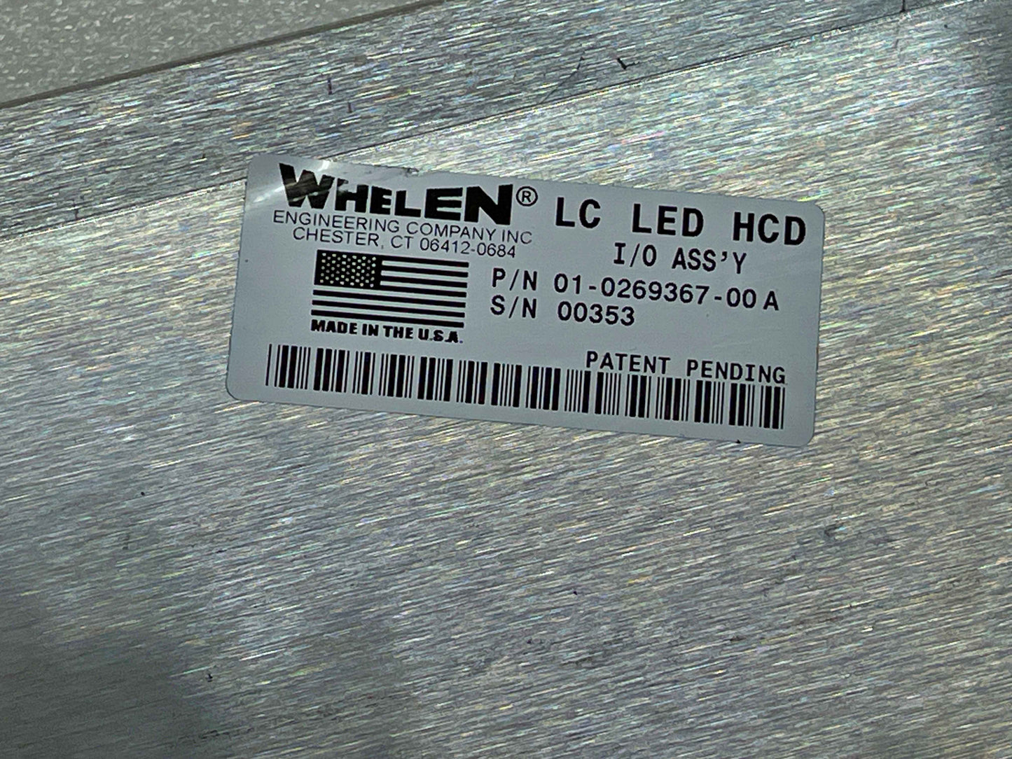 Whelen Liberty Lightbar - I/O Assembly Control Board P/N: 01-0269367-00A