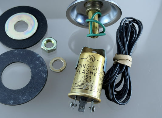 Federal Sign and Signal - Blue 7" Lollipop Light Pair - Model: LL-4 With Flasher and Switch