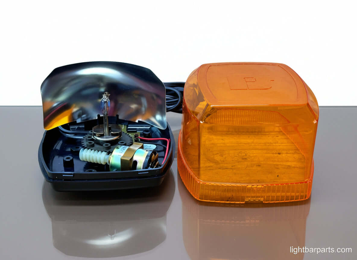 Federal Signal FireBeam Model: FB3MEF - 12V - Fast Speed with Amber Dome