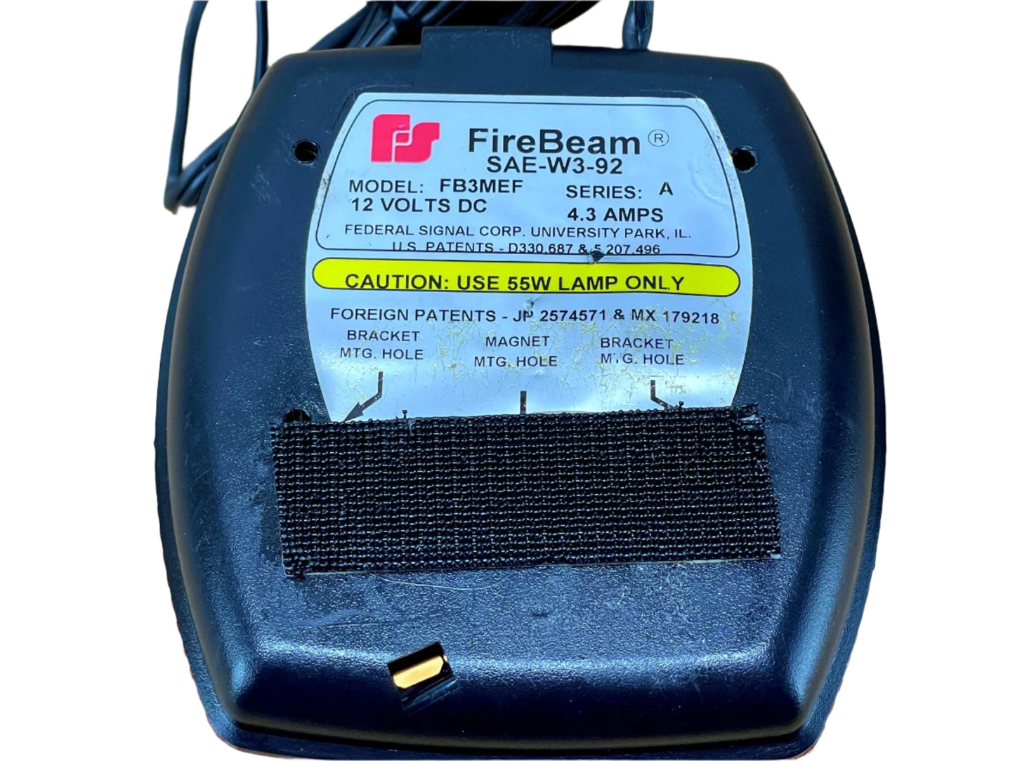 Federal Signal FireBeam Model: FB3MEF - 12V - Fast Speed with Amber Dome