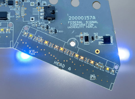 Federal Signal ILS - Advanced Off Axis FSJOIN Passenger Side - PN: 20000157-2222Z6N8 Blue/White