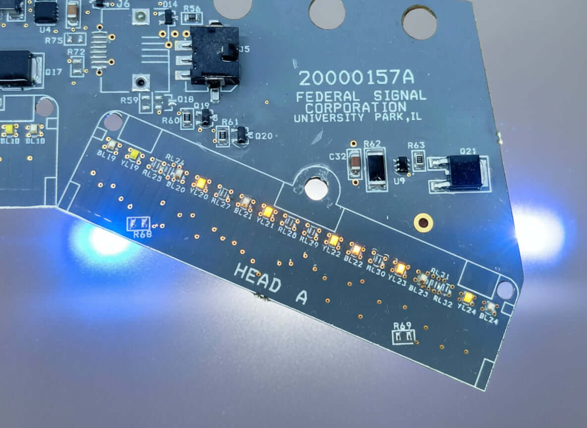 Federal Signal ILS - Advanced Off Axis FSJOIN Passenger Side - PN: 20000157-2222Z6N8 Blue/White
