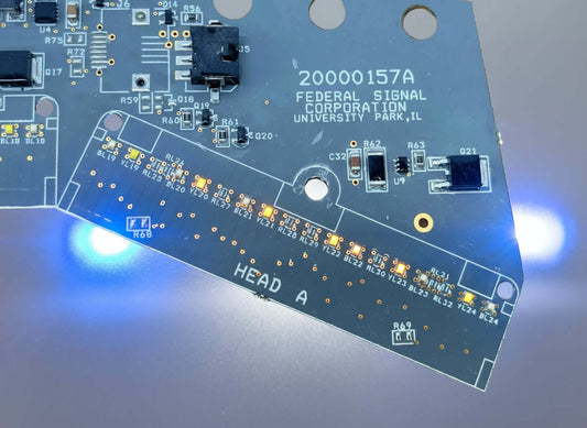Federal Signal ILS - Advanced Off Axis FSJOIN Passenger Side - PN: 20000157-2222Z6N8 Blue/White
