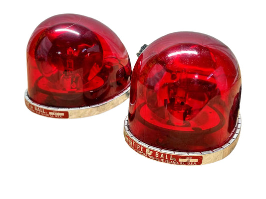 Federal Signal - Red FireBall Pair (2) - Model: FBH12 Series: A1 - Kojak Starsky and Hutch