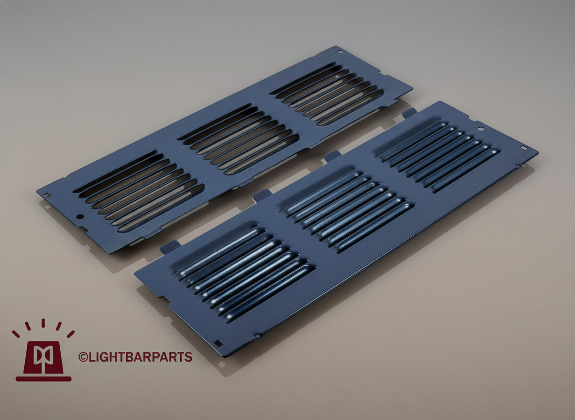 Code 3 MX7000 Lightbar - Center Upper Tray Metal Vented Dust Covers Pair
