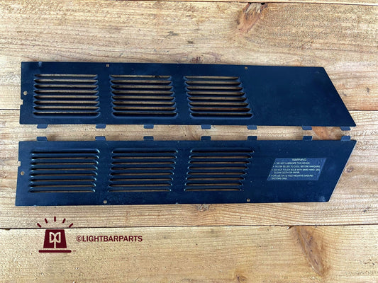 Code 3 MX7000 Lightbar Parts - Upper Tray Metal Vented Dust Covers Pair