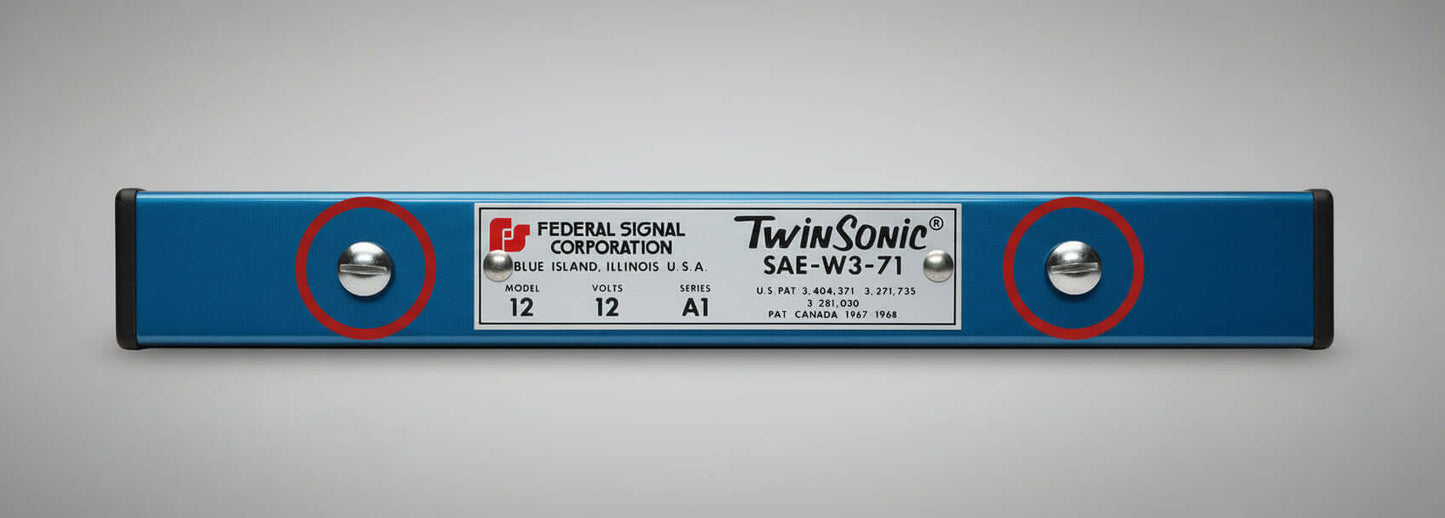 Federal Signal Twinsonic - Pair (2) of End Cap Stainless Steel Screws - New
