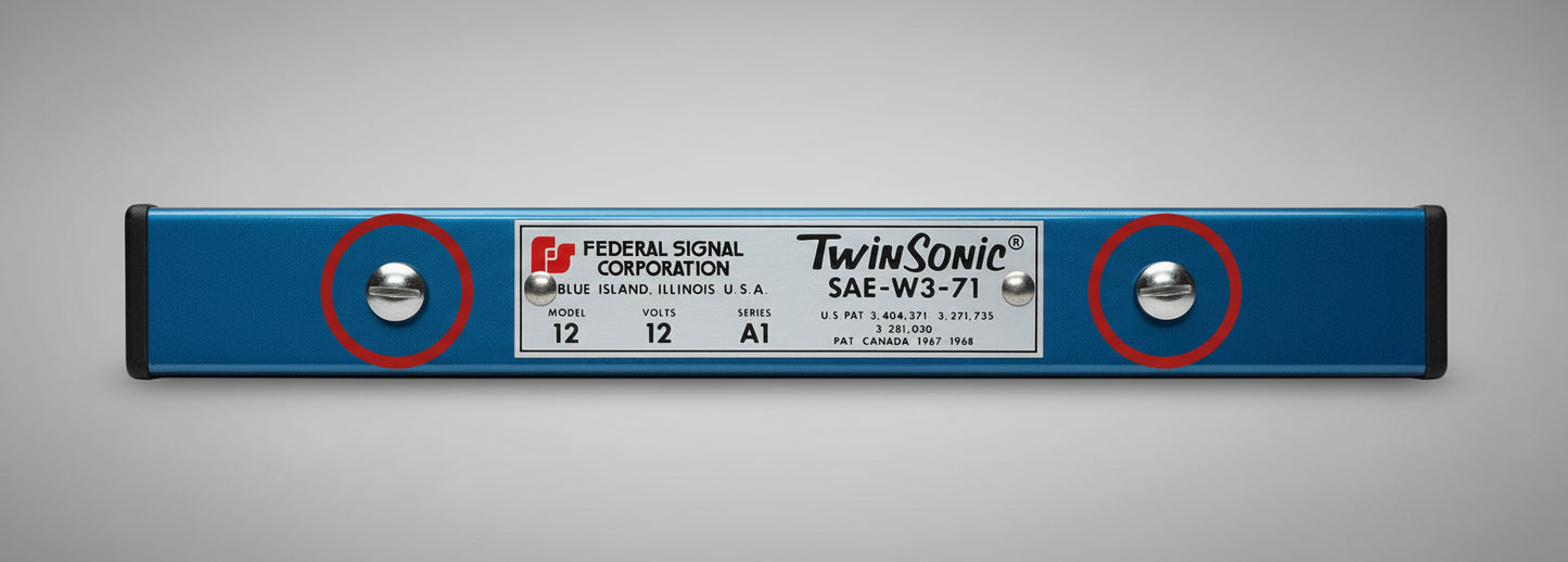 Federal Signal Twinsonic - Pair (2) of End Cap Stainless Steel Screws - New