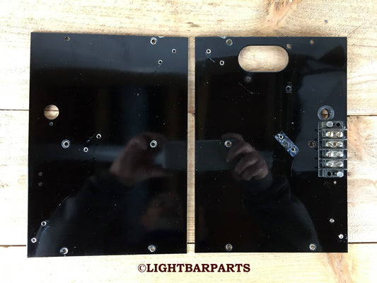 Federal Signal Twinsonic 12X - Mirror Motor Mounting Plates + Power Terminal - light bar parts