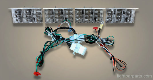 Federal Signal Vista CUDA Lightbar - RARE Clip On RED LED Lower 4 Lamp Upgrade Kit