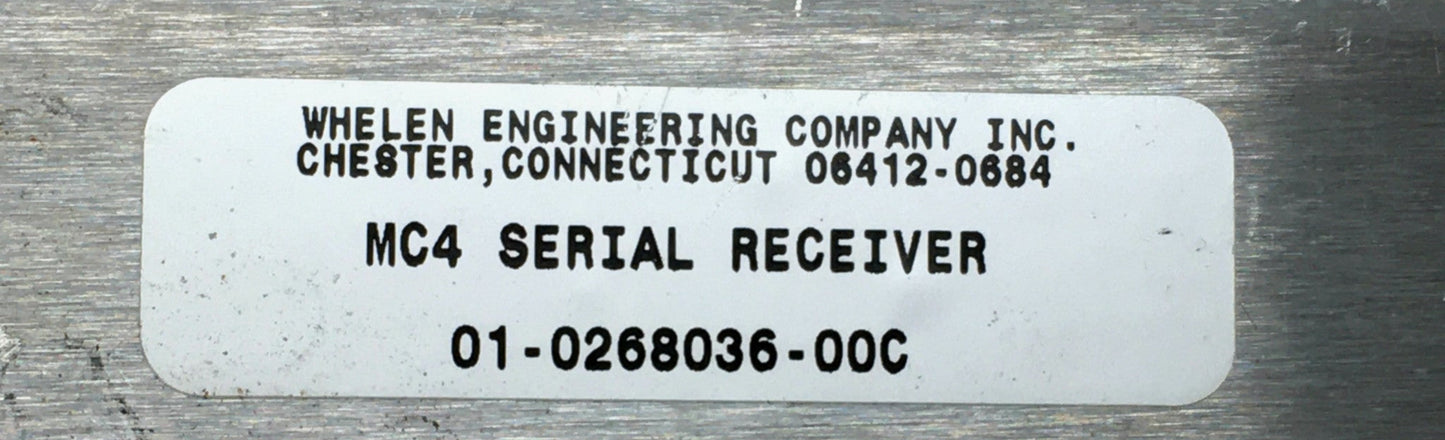 Vintage electronic circuit board for Whelen Edge 9000 lightbar, with various electronic components and connectors, predominantly green in color.