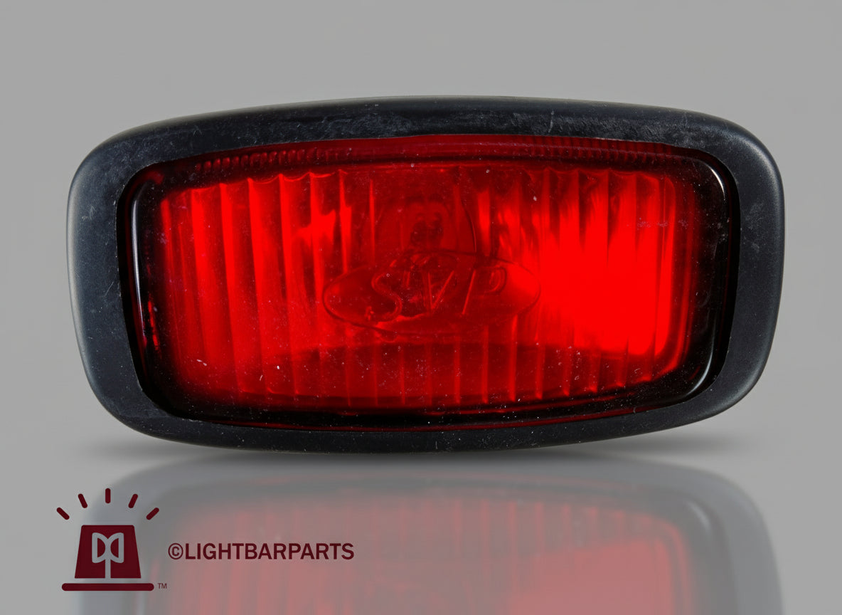SVP Pair of Mini Rectangular Strobe Heads - Red Lens