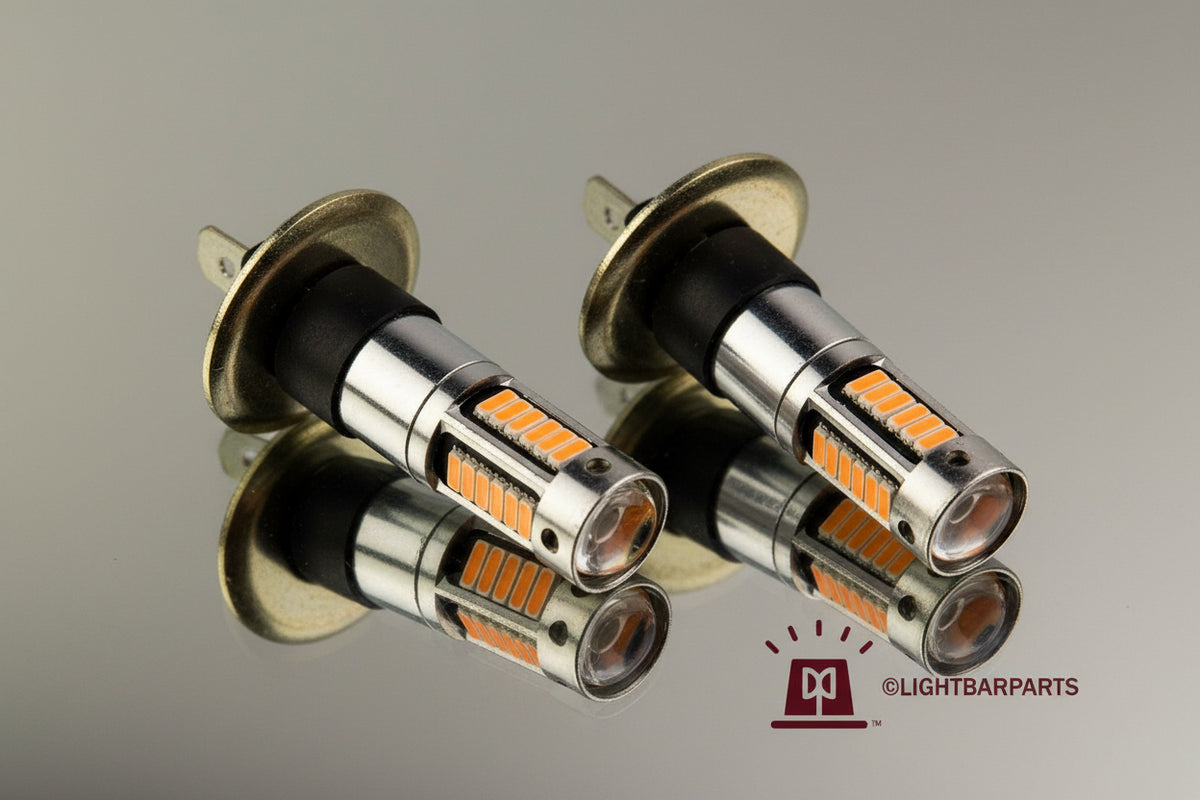 Federal Signal Code3 Beacon Lightbar Rotator - Pair LED Replacement Bulb - Amber