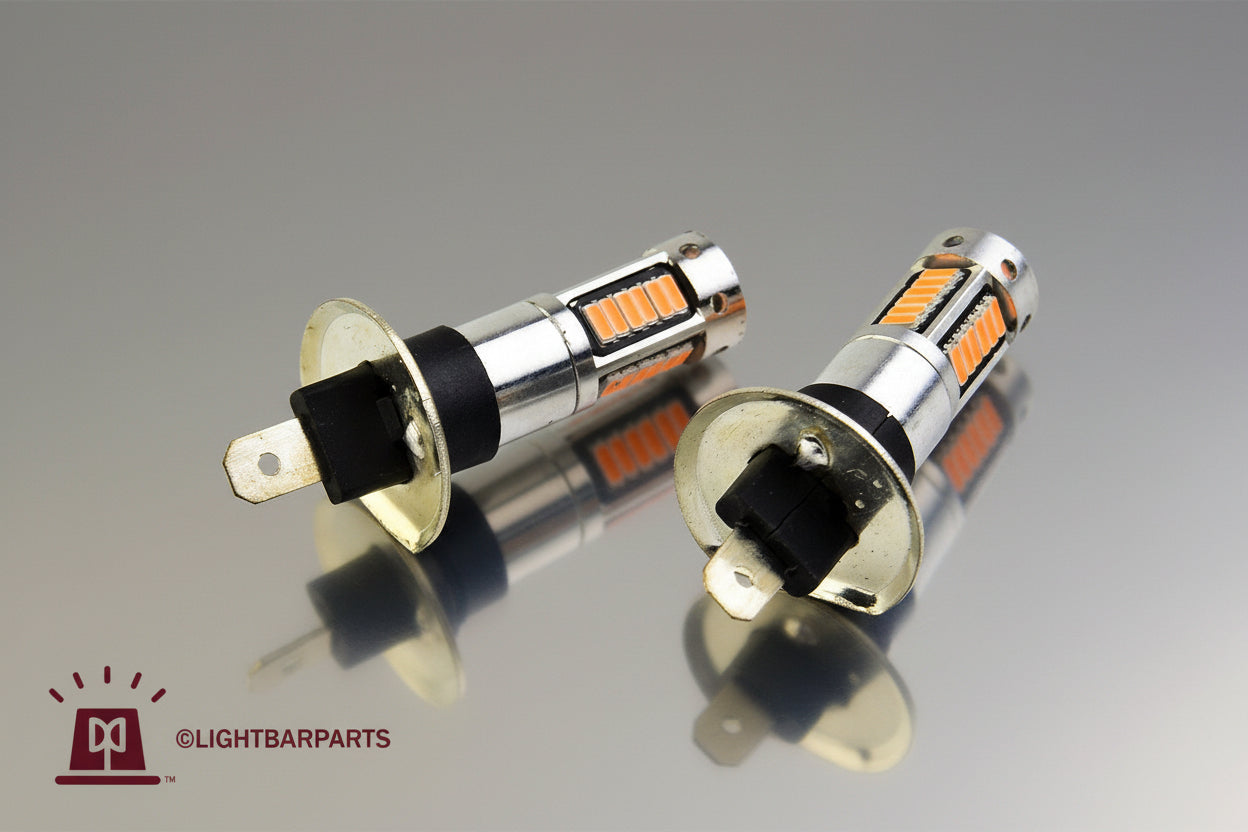 Federal Signal Code3 Beacon Lightbar Rotator - Pair LED Replacement Bulb - Amber