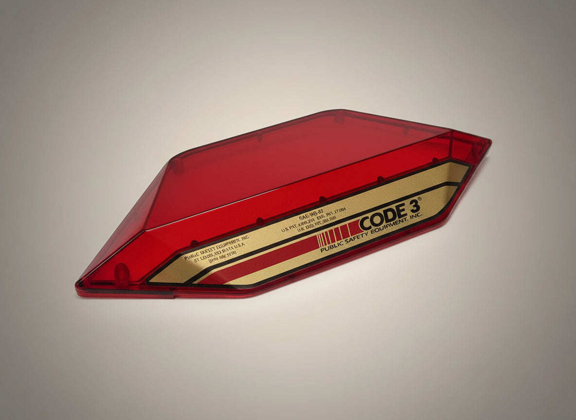 Code 3 XL Lightbar Red End Cap PSE 8 With Mounting Screws