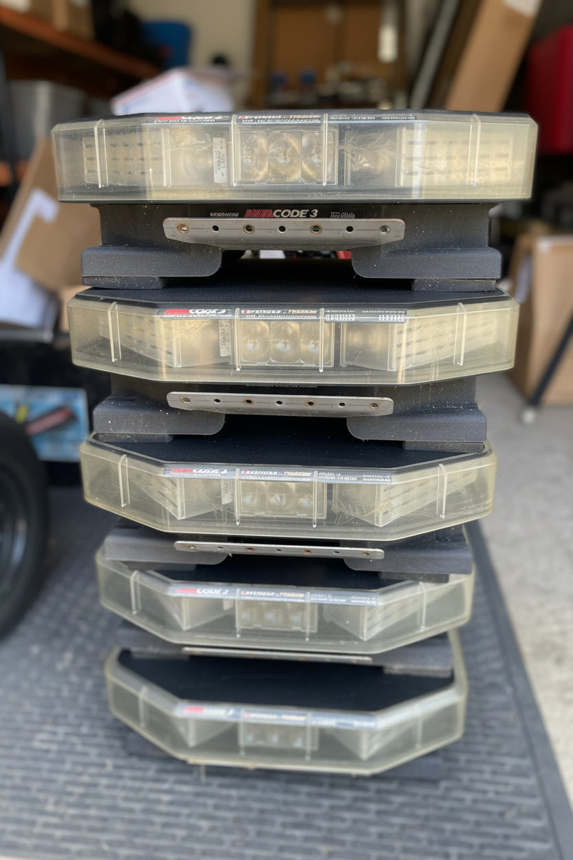 Code 3 Defender Lot of 5 TriCore Lightbars - 53" Blue / Red with Takedown and Alley Lights