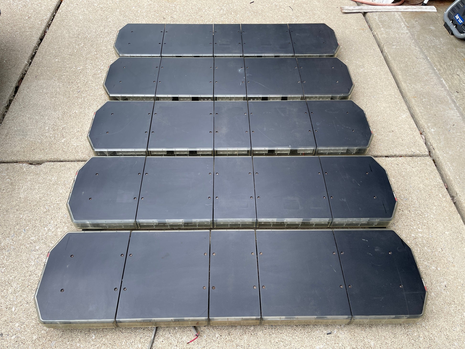 Code 3 Defender Lot of 5 TriCore Lightbars - 53" Blue / Red with Takedown and Alley Lights
