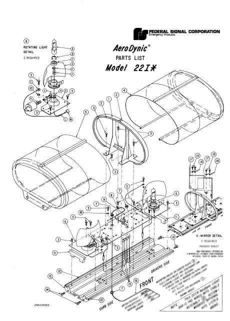 Federal Signal AeroDynic Lightbar 22I Parts List