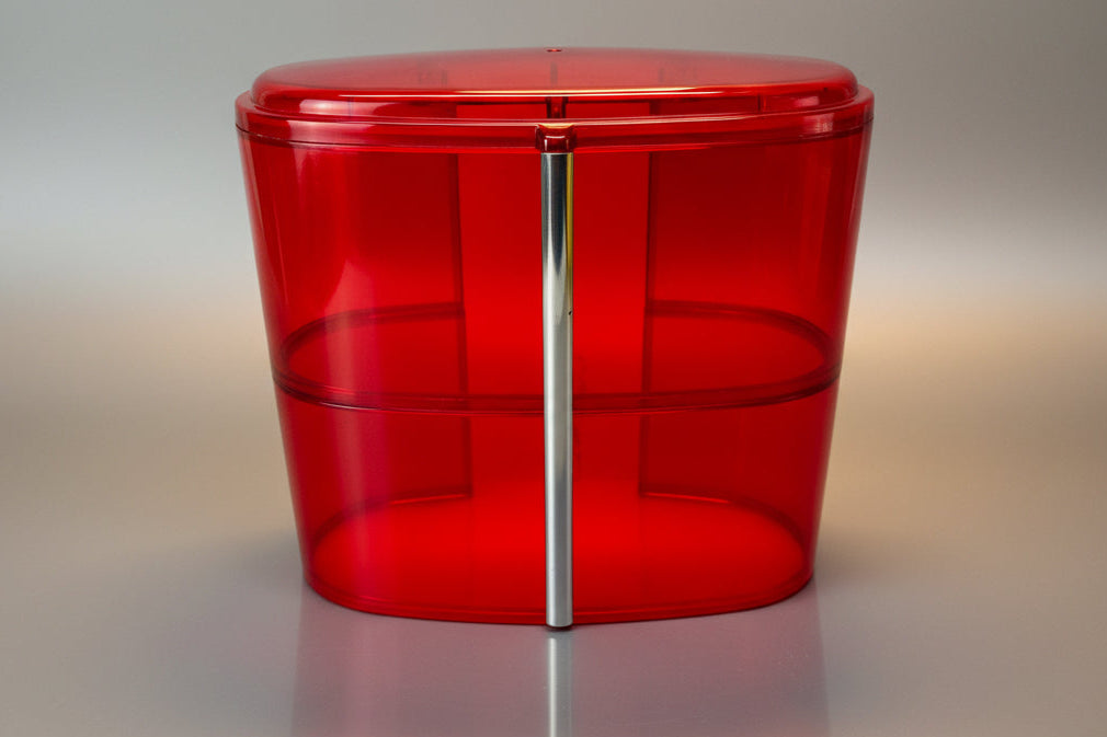 Federal Signal Aerodynic Mini - Red Two Panel Dome With Red Endcap