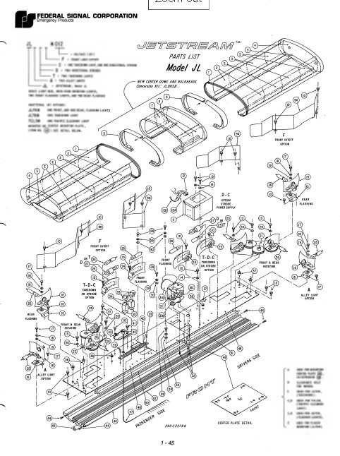 Federal Signal JetStream Lightbar Model JL Parts List