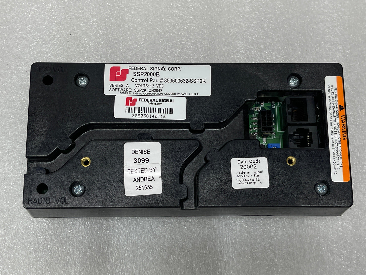 Federal Signal Smart Controller - Series B - SSP2000B With Microphone
