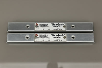 Federal Signal Twinsonic 12F - 12V - Series A1 - Pair of End Caps - Data Plates