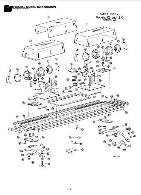 Federal Signal Twinsonic Lightbar Model 12 12X Parts List