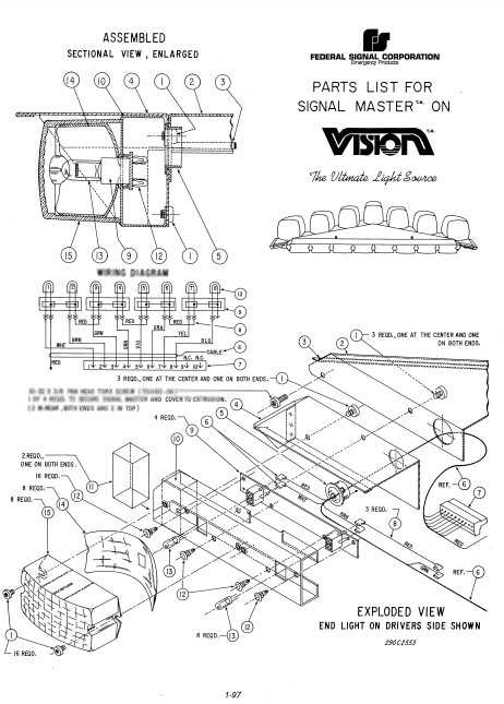 Federal Signal Vision Lightbar Signal Master On Vision Lightbar Parts List