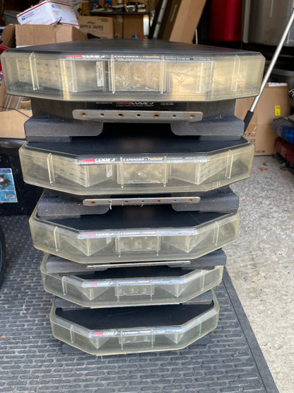 Code 3 Defender Lot of 5 TriCore Lightbars - 53" (1346mm) Blue / Red with Takedown and Alley Lights