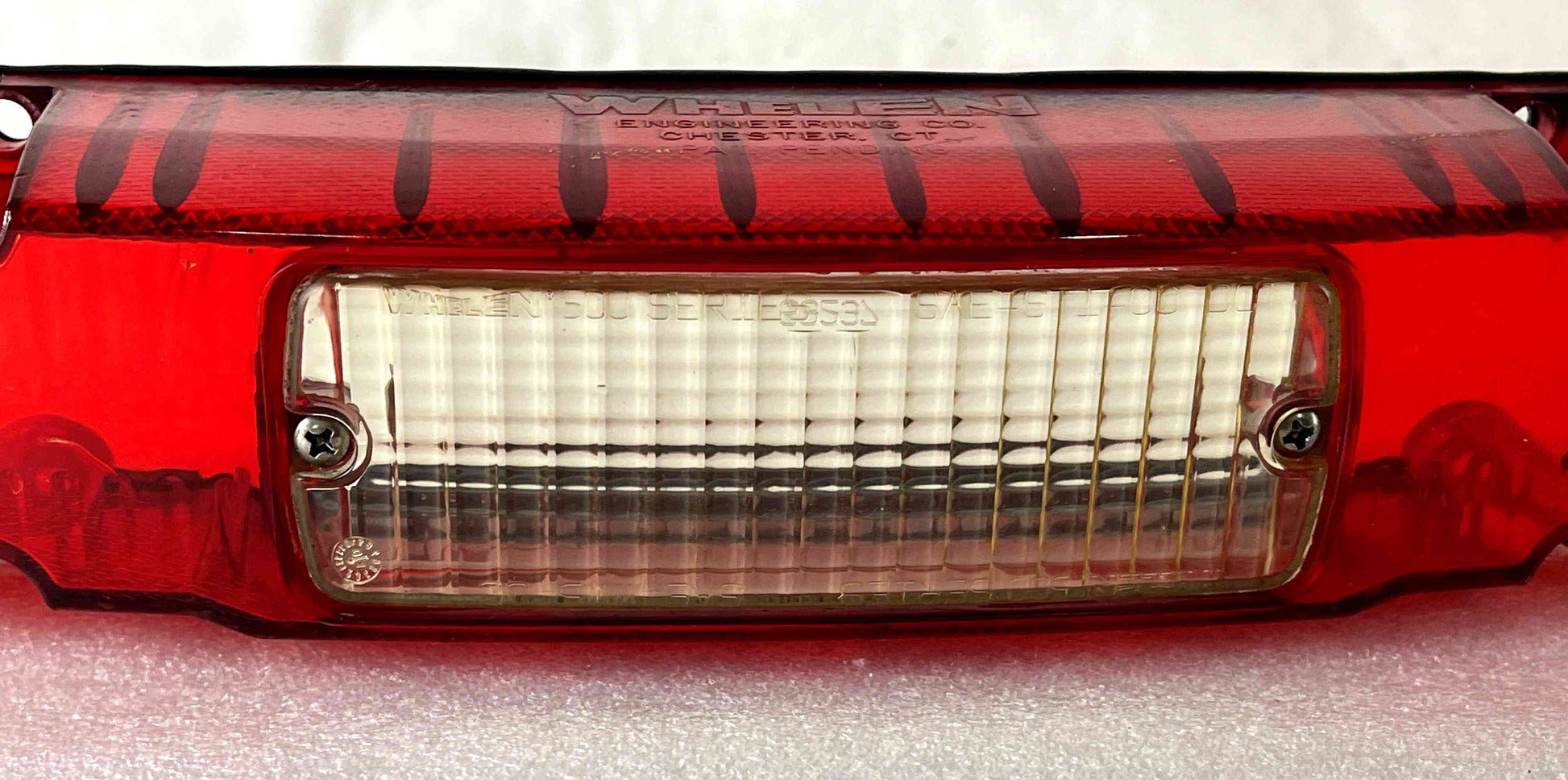 Whelen Liberty Patriot Lightbar - Red End Cap with Clear Alley Light Lens, Gasket and Screws