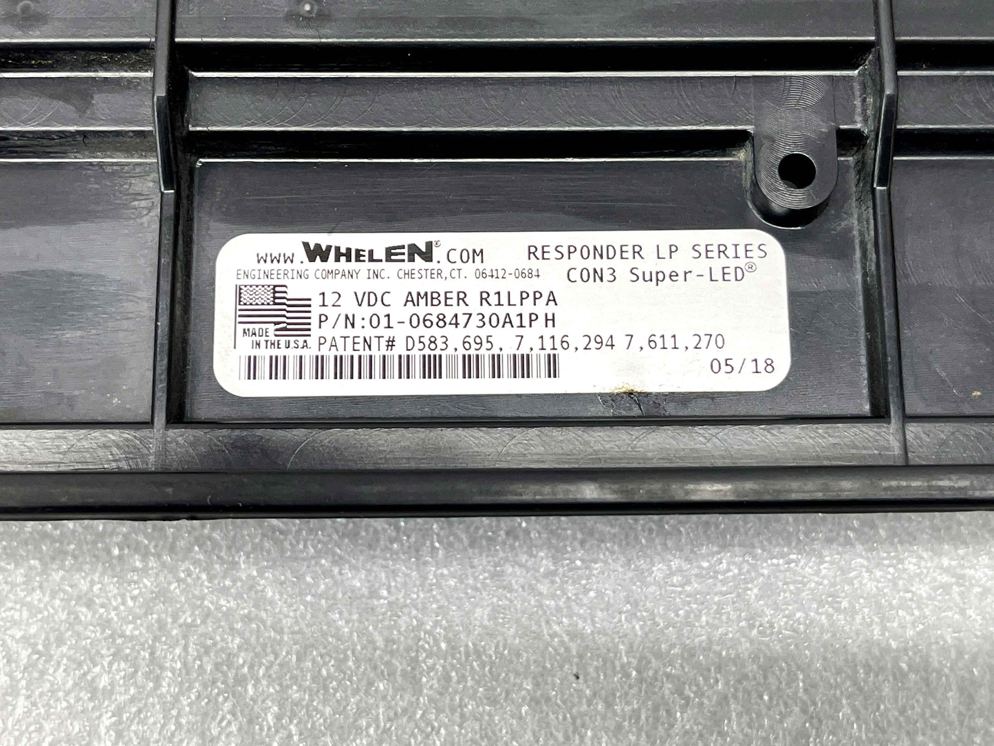 Whelen Responder LP Series Base Plate Mold 81890 Used Condition