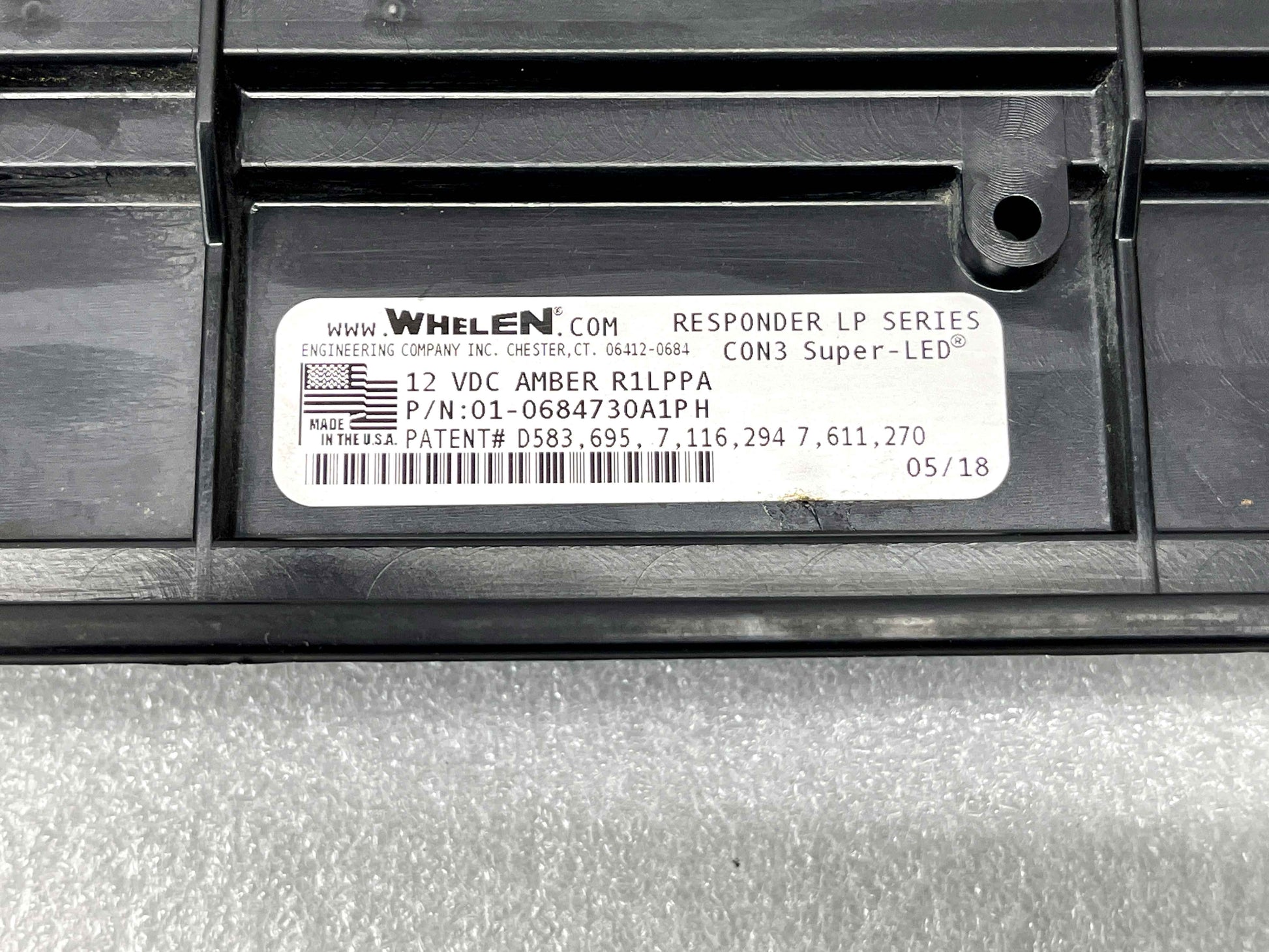 Whelen Responder LP Series Base Plate Mold 81890 Used Condition
