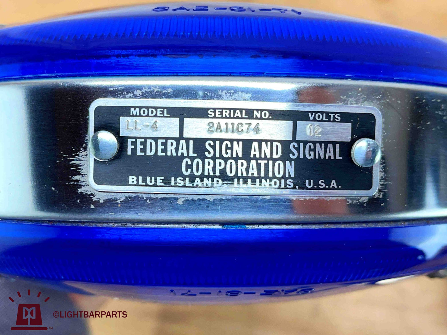 Federal Sign and Signal - Blue 7" Lollipop Light Pair - Model: LL-4 With Flasher and Switch