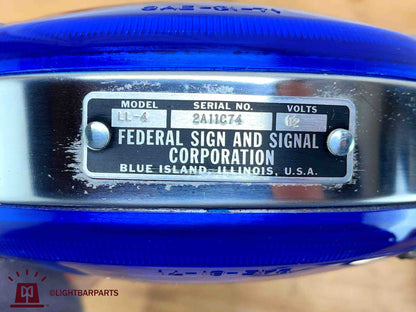 Federal Sign and Signal - Blue 7" Lollipop Light Pair - Model: LL-4 With Flasher and Switch