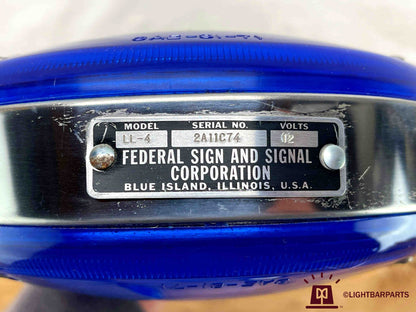 Federal Sign and Signal - Blue 7" Lollipop Light Pair - Model: LL-4 With Flasher and Switch