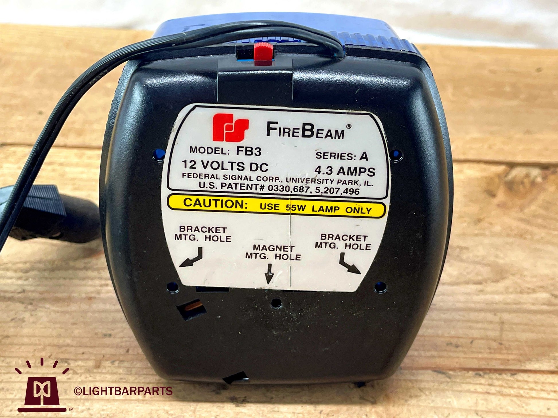 Federal Signal - FireBeam Model: FB3 - 12V - Dual Speed with Blue Dome