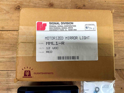 Federal Signal - Motorized Mirror Light Model: MML1-R - Red - 12V - New Open Box