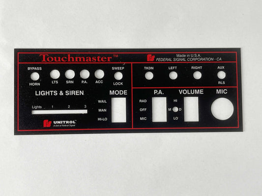 Federal Signal Unitrol Touchmaster Siren Parts - New Faceplate
