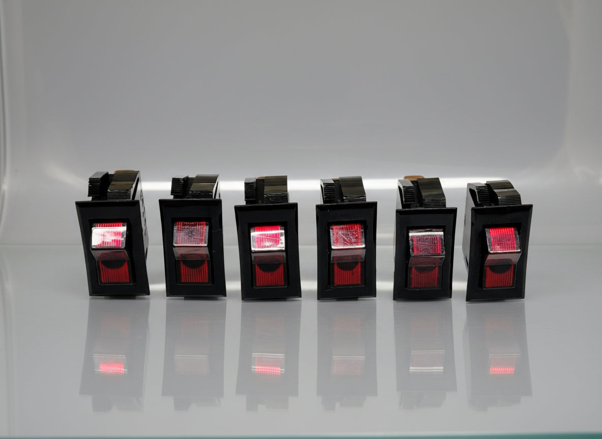 Lightbar Switch Box - Set Of 6 Switches - Light On In On Position