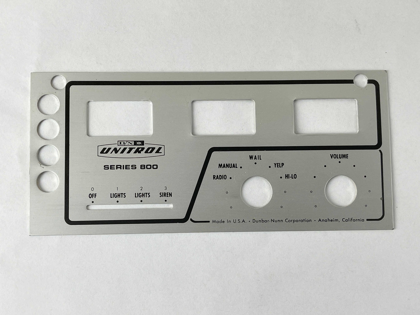 Unitrol Series 800 Siren Parts - Faceplate For Three Position Selector Switches