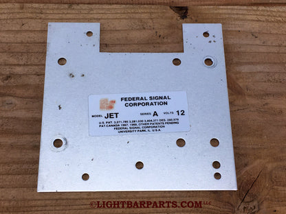 Federal Signal Jetsonic Lightbar - Model JET - Series A - Data Plate - light bar parts
