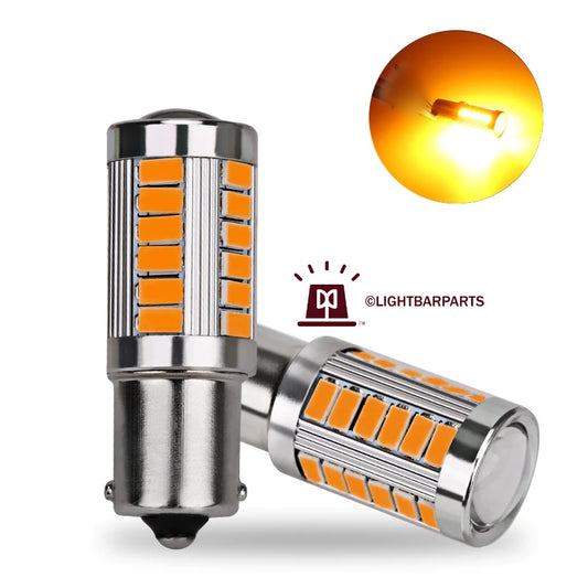 Federal Signal Code3 Lightbar Rotator Beacon - Pair (2) of LED Twist Lock Replacement Bulb - Amber