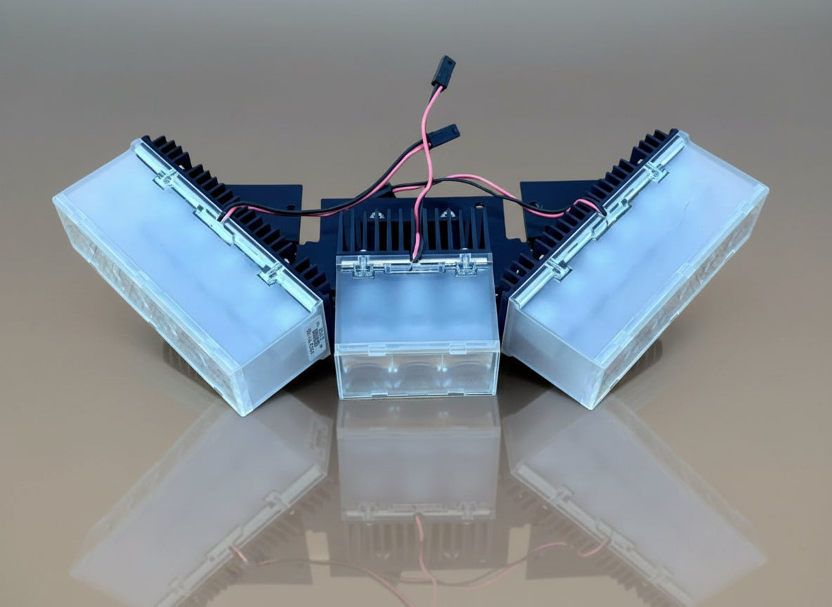 Code 3 Defender Lightbar - TriCore LED - Corner Assembly Blue with White Alley