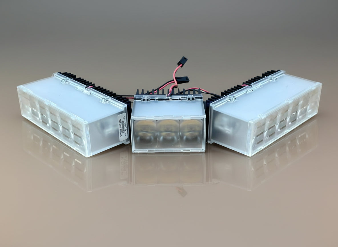 Code 3 Defender Lightbar - TriCore LED - Corner Assembly Blue with White Alley