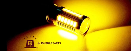 Federal Signal Code3 Lightbar Rotator Beacon - Pair of LED Twist Lock Replacement Bulb - Amber