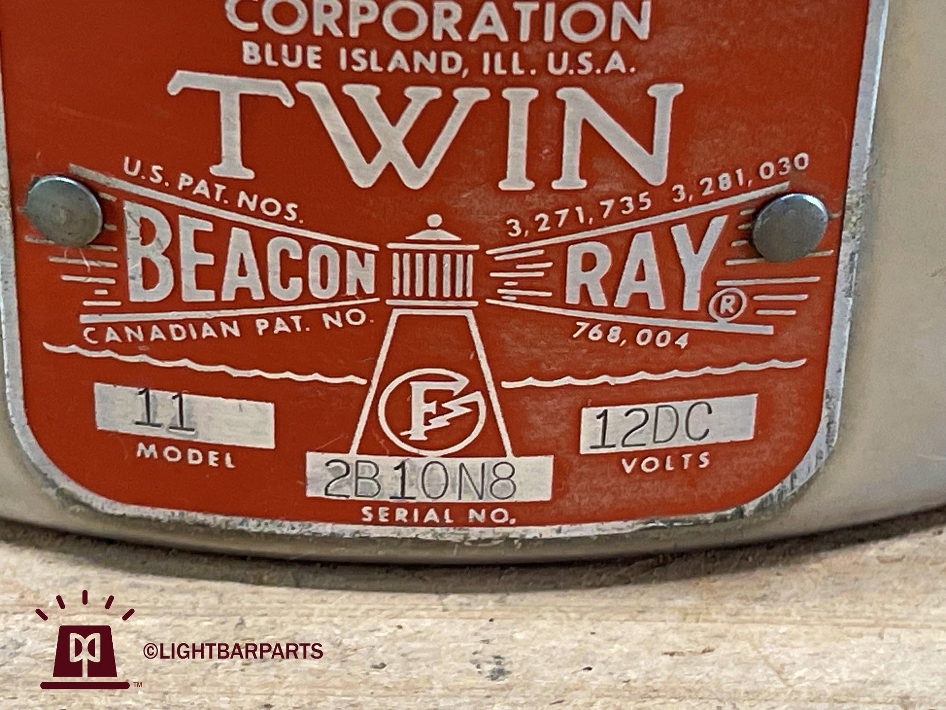 Federal Signal Visibar Twin Beacon Ray Model 11 - Matching Retaining Ring Pair