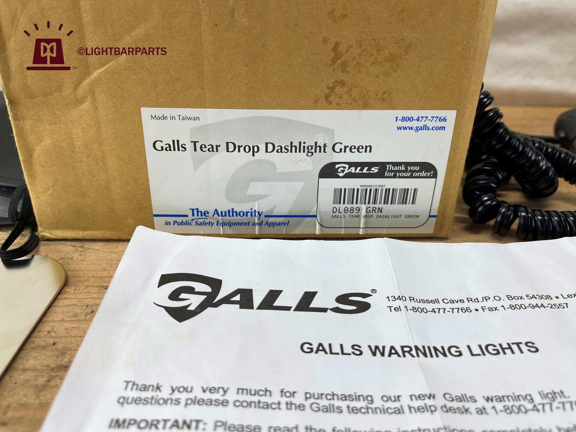 Galls - Green - Tear Drop - Dashlight - PN: DL089 - 12v - With Cover New Open Box