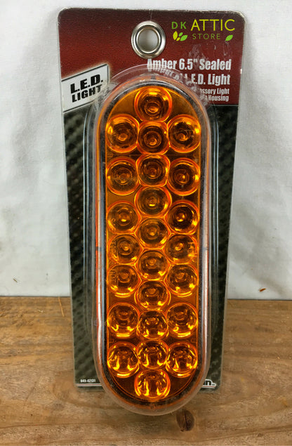 NEW - Amber 6.5" Sealed Oval LED Marker & Accessory Lights by Barjan