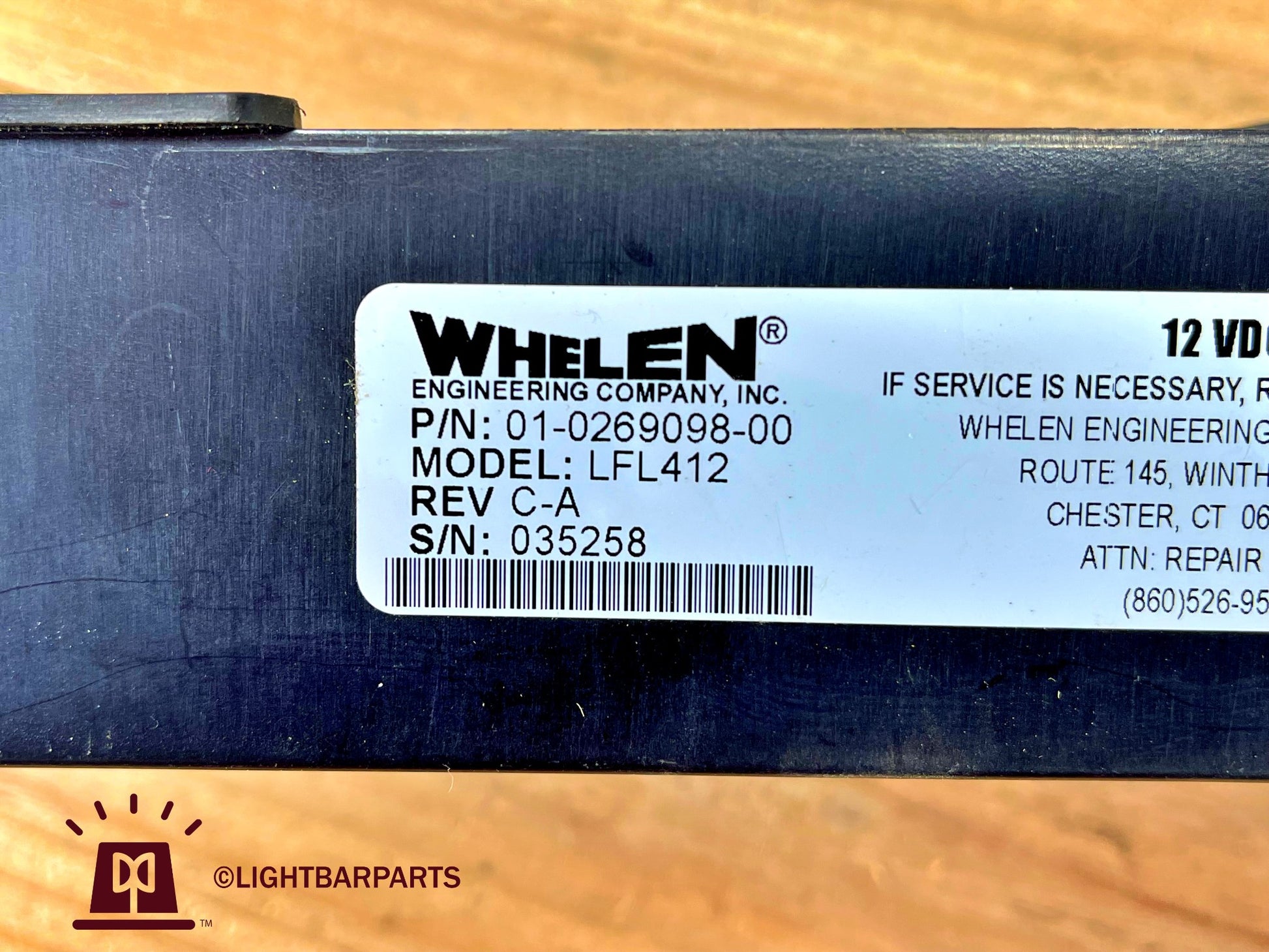 Whelen Patriot LFL Lightbar - 12v Power Supply - LFL412 - P/N: 01-0269098-00